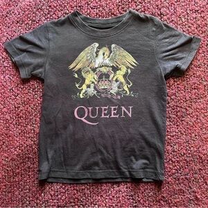Queen Official Merch 5T Toddler Rock Band Shirt Black Gold Crest Graphic
